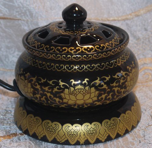 BRÛLEUR D'ENCENS ÉLECTRIQUE LOTUS DORÉ – Image 3