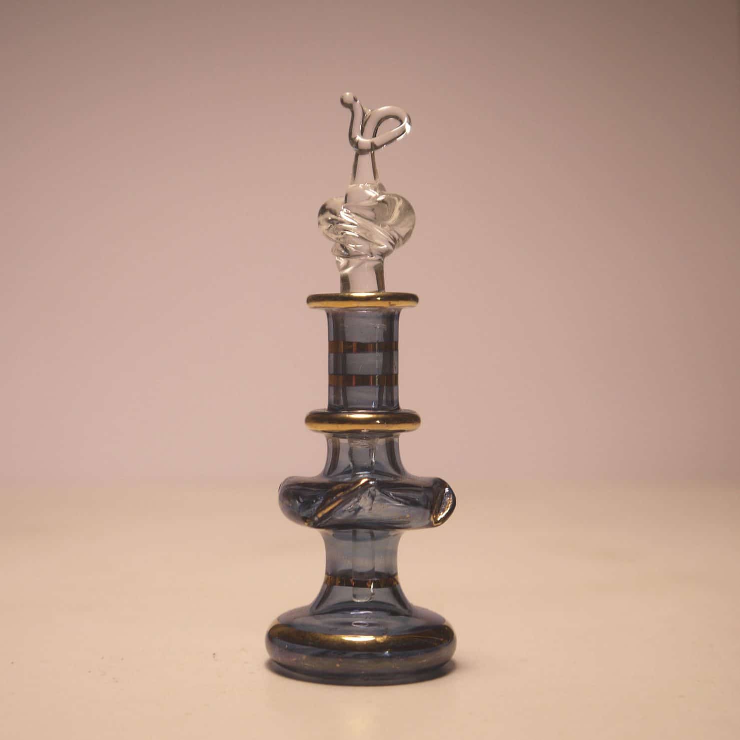 Unique Hand-blown Glass Perfume Bottle-Sapphire